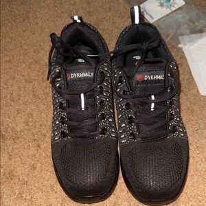 Dykhmily Black and White Men or Women’s  Steel Toe Sneakers